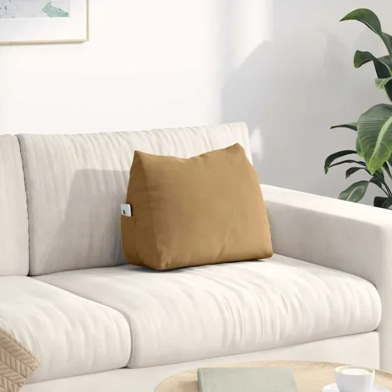 vidaXL Rygpude Brun 45 x 20 x 35 cm Velourstof