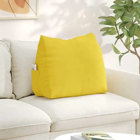 vidaXL Rygpude Lys Gul 60 x 20 x 50 cm