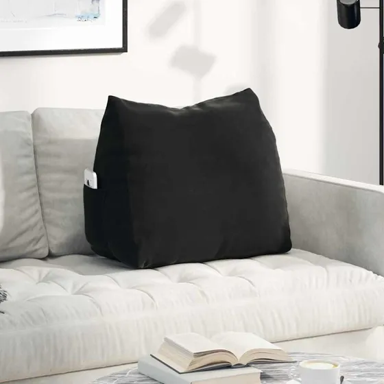vidaXL Rygpude Sort 60 x 20 x 50 cm Cordfløjlsstruktur