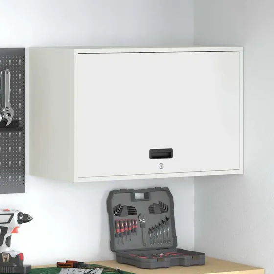 vidaXL Vægbeslag til Garage Hvid 80x40x53 cm Pulverlakeret Stål