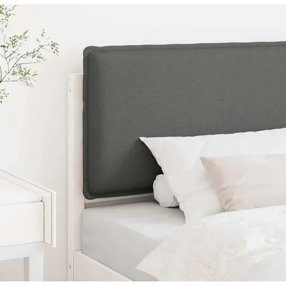 vidaXL Polstret Sengegavl Hvid og Lys Grå 100 cm Massiv Fyrretræ