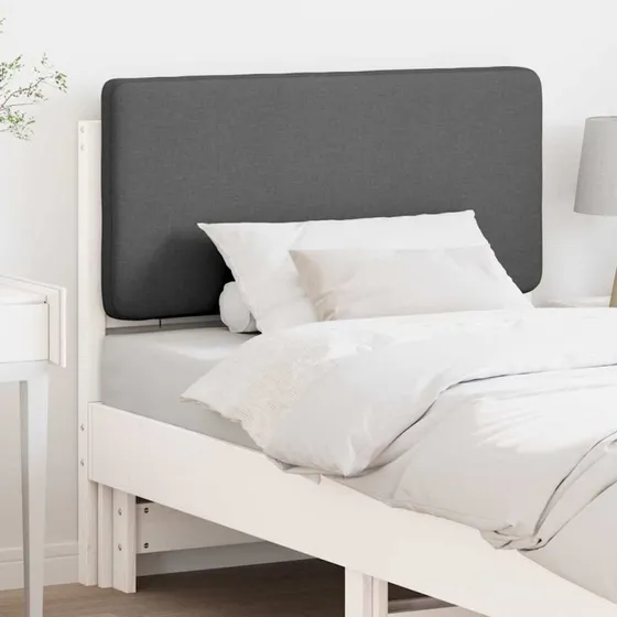 vidaXL Polstret Sengegavl 80 cm Hvid/Lys Grå Massiv Fyrretræ