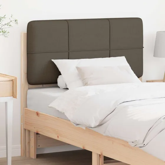 vidaXL Polstret Sengegavl Brun/Taupe 90 cm Massiv Fyrretræ