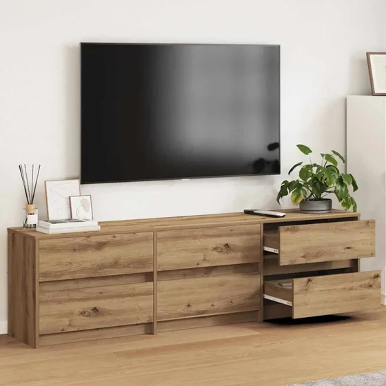 vidaXL Artisan Egetræ Vægmonteret TV-Enhed 180 x 34 x 50 cm