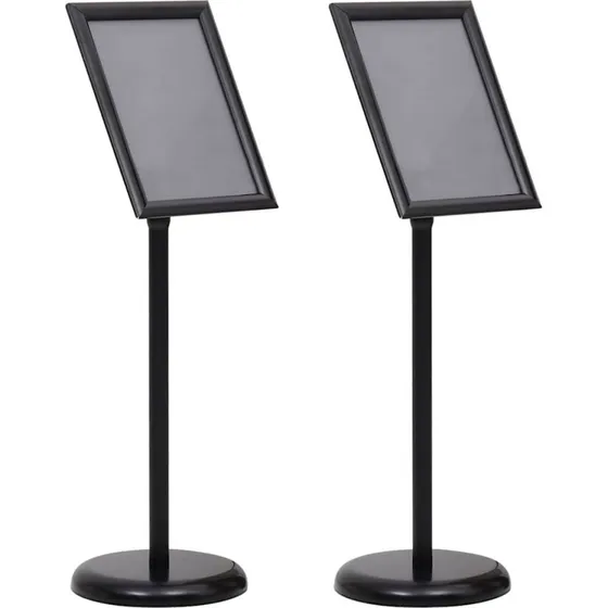vidaXL Plakatstande 2 stk, Sort, 32,7 x 24 x 108 cm, Aluminium