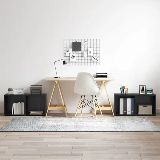 vidaXL TV-møbelsæt 4 pcs Sort 37 x 35 x 37,5 cm Konstrueret træ