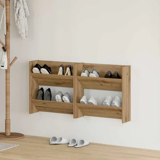 vidaXL Sko Skab 2 pcs Artisan Egetræ 60 x 18 x 60 cm