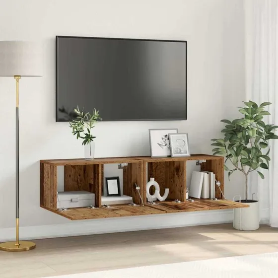 vidaXL TV-møbelsæt 2 stk, 60 x 30 x 30 cm, konstrueret træ, flerfarvet