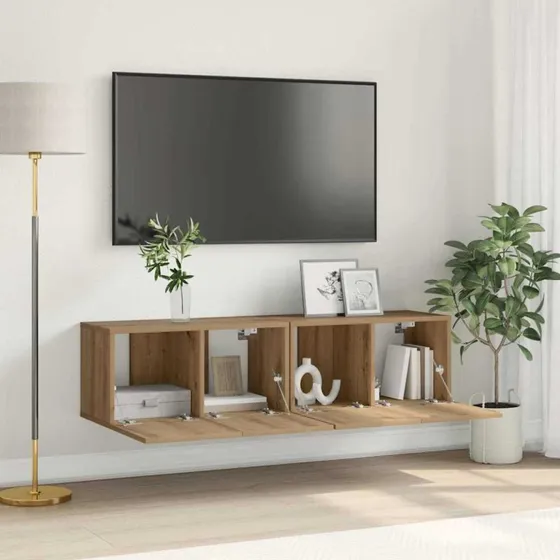 vidaXL TV-møbelsæt 2 stk, Brun, 60 x 30 x 30 cm, Konstrueret træ