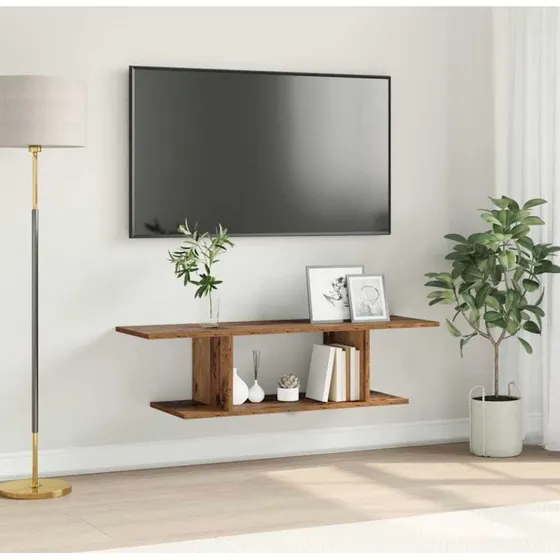 vidaXL TV-møbelsæt, Vægmonteret, Brun, 103 x 30 x 26,5 cm, Konstrueret Træ