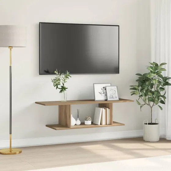 vidaXL TV-møbelsæt Vægmonteret Brun 103 x 30 x 26,5 cm Konstrueret træ