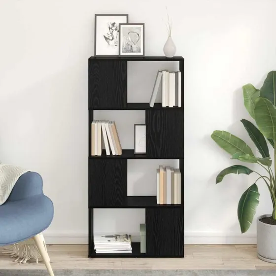 vidaXL Vægmonteret TV-møbelsæt 60 x 24 x 125,5 cm Sort Konstrueret Træ