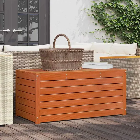 vidaXL Opbevaringskasse Voks Brun 101 x 50,5 x 46,5 cm