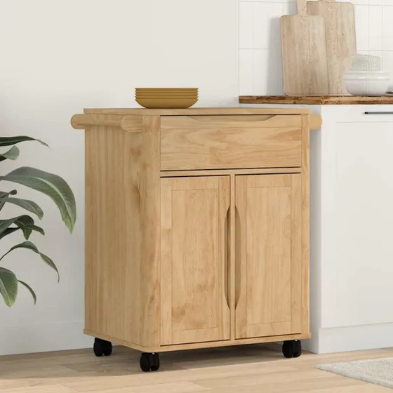 vidaXL Køkkenvogn FLORO Voks brun 72,5 x 45 x 80 cm