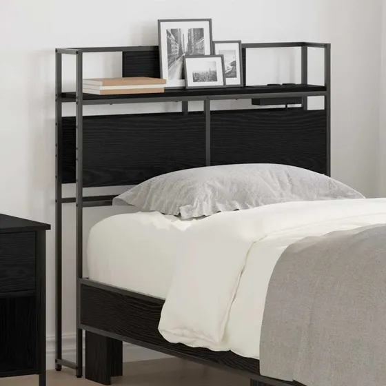 vidaXL Opbevaringshovedgavl 90 cm Sort eg Konstrueret træ