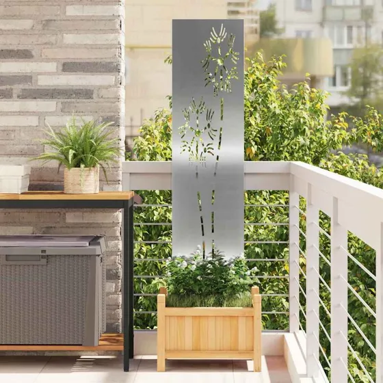 vidaXL Haveprivatlivsskærm Sølv 32 x 140 cm Galvaniseret Stål