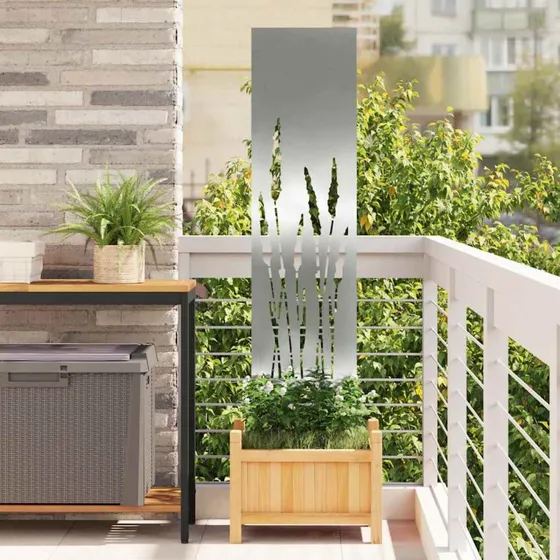 vidaXL Haveprivatlivsskærm Sølv 32 x 140 cm Galvaniseret Stål