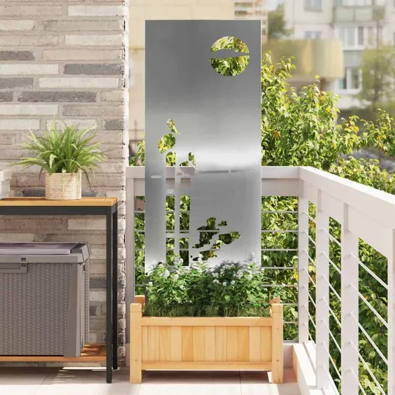 vidaXL Haveprivatlivsskærm Sølv 50 x 140 cm Galvaniseret Stål