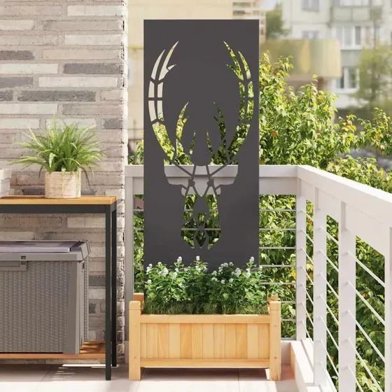 vidaXL Haveprivatlivsskærm Dyreprint Sort 50 x 140 cm Koldvalset Stål