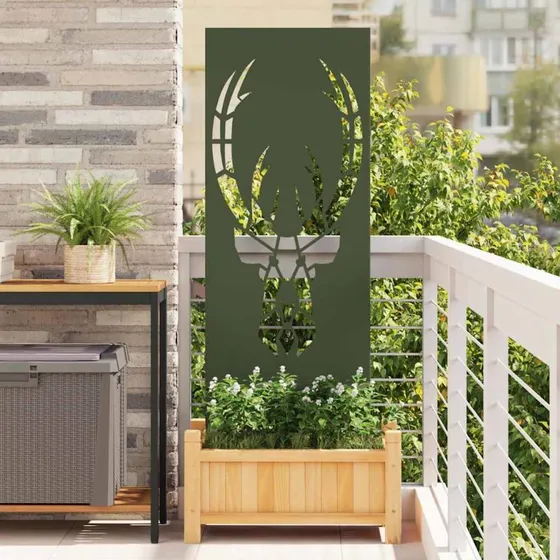 vidaXL Haveprivatlivsskærm Olivengrøn 50 x 140 cm Koldvalset Stål