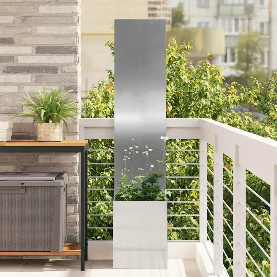 vidaXL Haveprivatlivsskærm Sølv 32 x 150 cm Galvaniseret Stål