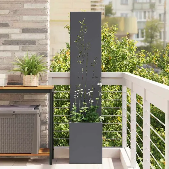 vidaXL Haveprivatlivsskærm Antracit 32 x 140 cm Koldvalset Stål