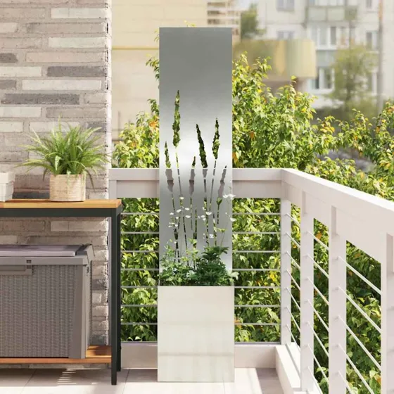 vidaXL Haveprivatlivsskærm Sølv 32 x 150 cm Galvaniseret stål