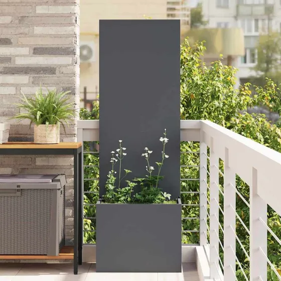 vidaXL Haveprivatlivsskærm Antracit 50 x 150 cm Koldvalset stål