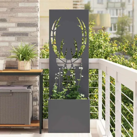 vidaXL Haveprivatlivsskærm Antracit 50 x 150 cm Koldvalset stål