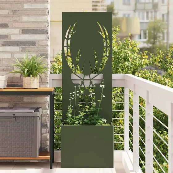 vidaXL Haveprivatlivsskærm Olivengrøn 50 x 150 cm Koldvalset stål