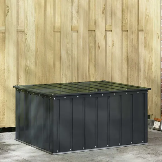 vidaXL Have Opbevaringskasse Sort 101 x 82 x 50 cm Stål