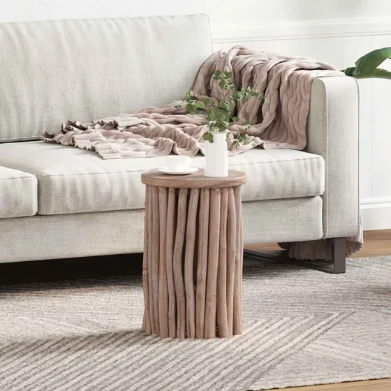 vidaXL Taburet Naturfarvet 30 x 30 x 45 cm Massiv Teaktræ