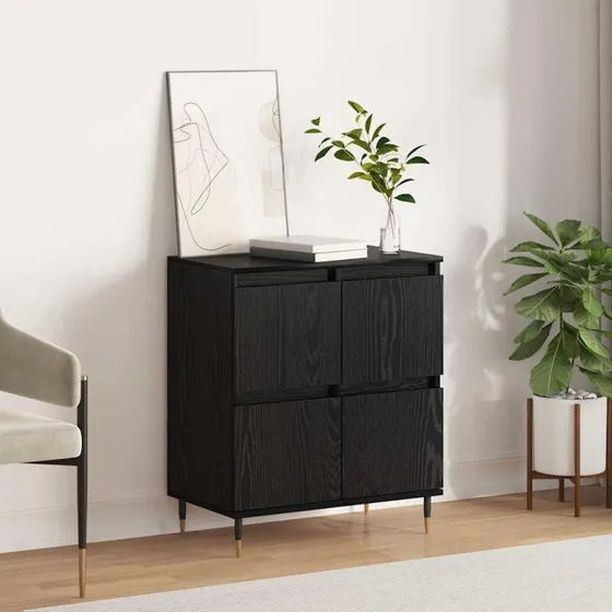 Møbelkraft Sort Sidebord 60 x 35 x 70 cm Konstrueret Træ