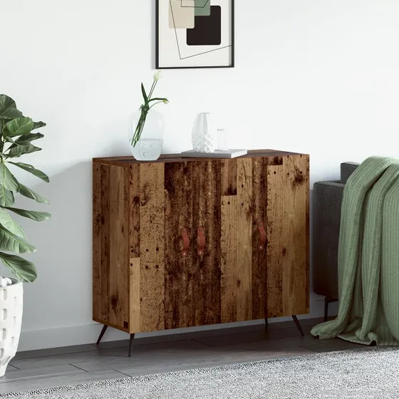 vidaXL Sideboard Gammelt Træ 89,5 x 34 x 80 cm