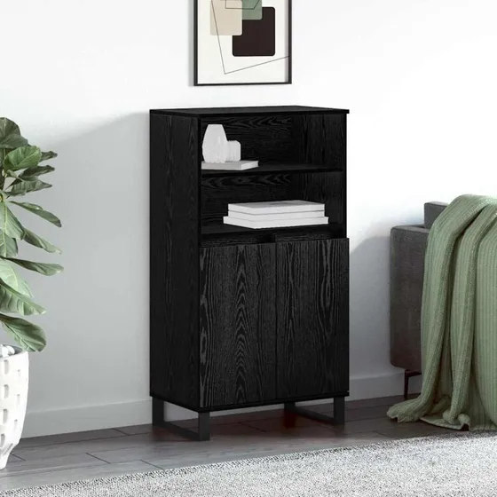 Lindberg Highboard Sort 60x36x110 cm Konstrueret Træ