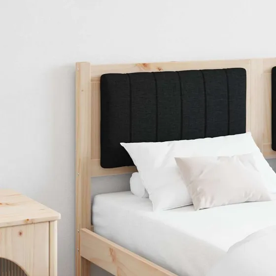 vidaXL Polstret Sengegavl Brun 135 cm, Massiv Fyrretræ