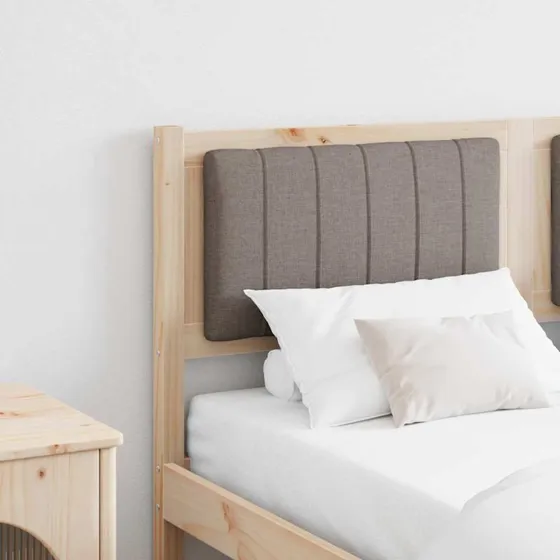 vidaXL Polstret Sengegavl Brun 135 cm, Massiv Fyrretræ