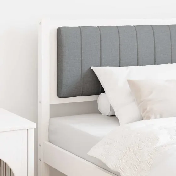 vidaXL Polstret Sengegavl Hvid 100 cm Massiv Fyrretræ