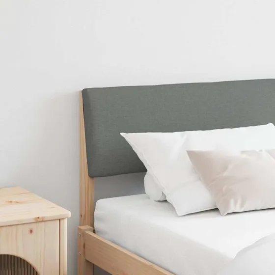 vidaXL Polstret Sengegavl Mørkegrå 200 cm Massiv Fyrretræ