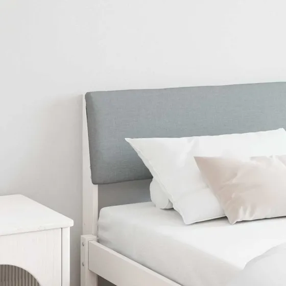 vidaXL Polstret Sengegavl Lysegrå 200 cm Massiv Fyrretræ