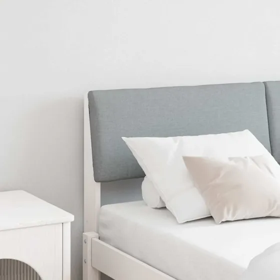 vidaXL Polstret Sengegavl Lysegrå 150 cm Massiv Fyrretræ