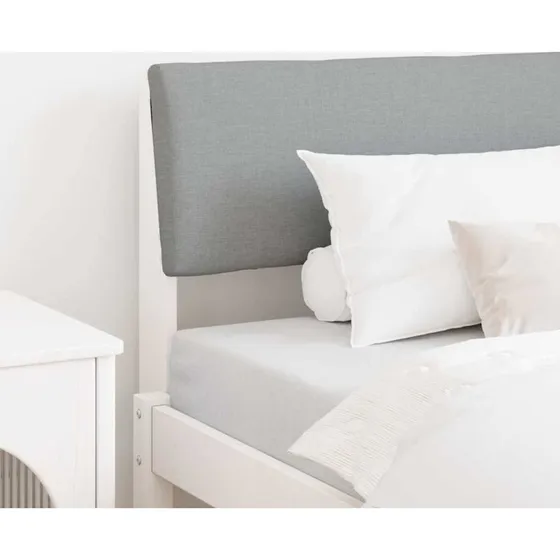 vidaXL Polstret Sengegavl Lysegrå 100 cm Massiv Fyrretræ