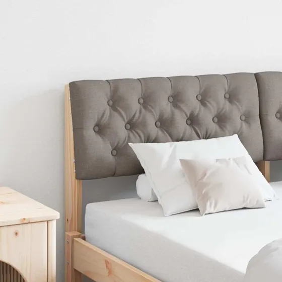 vidaXL Polstret Sengegavl Gråbrun 140 cm Fyrretræ