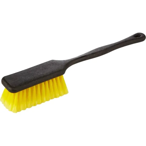 Alaska Klassisk autobørste 40 cm, hvidt skaft, gule nylonhår