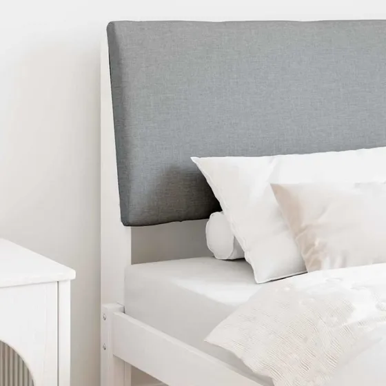 vidaXL Polstret Sengegavl Lysegrå 90 cm Massiv Fyrretræ