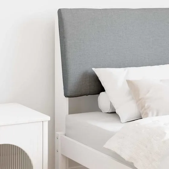 vidaXL Polstret Sengegavl Lysegrå 75 cm Massiv Fyrretræ