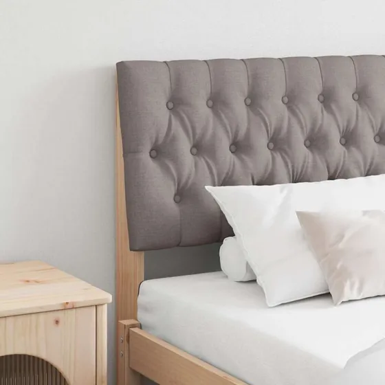 vidaXL Polstret Sengegavl Gråbrun 180 cm, Massiv Fyrretræ