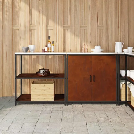 vidaXL Køkkenopbevaringssæt 2 stk Rusten 180 x 50 x 92 cm