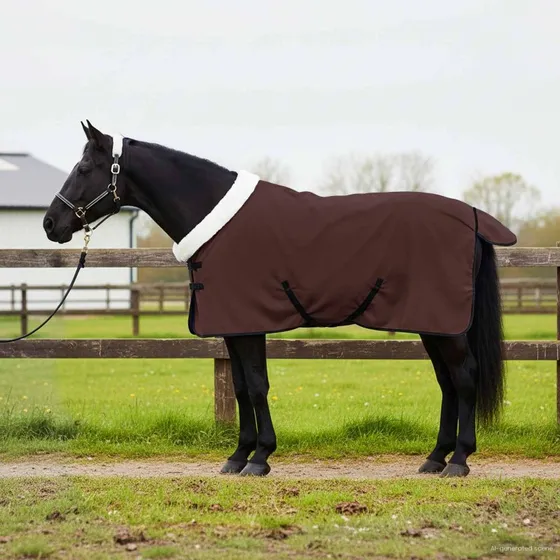 vidaXL Hestetæppe Mørkebrun 115 cm Polar Fleece