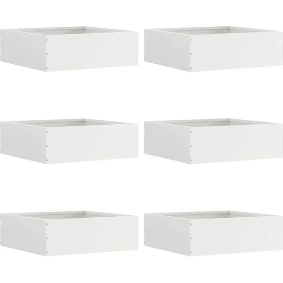 vidaXL Plænekant 6 stk Hvid 40 x 40 x 13 cm Stål